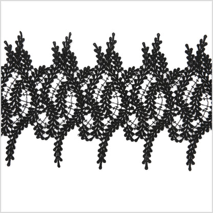 6.5 Metallic Black Lace Trim