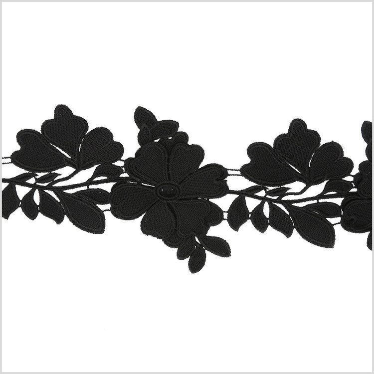 template--25130090922057__main-5 3D Metallic Black Floral Lace Trim