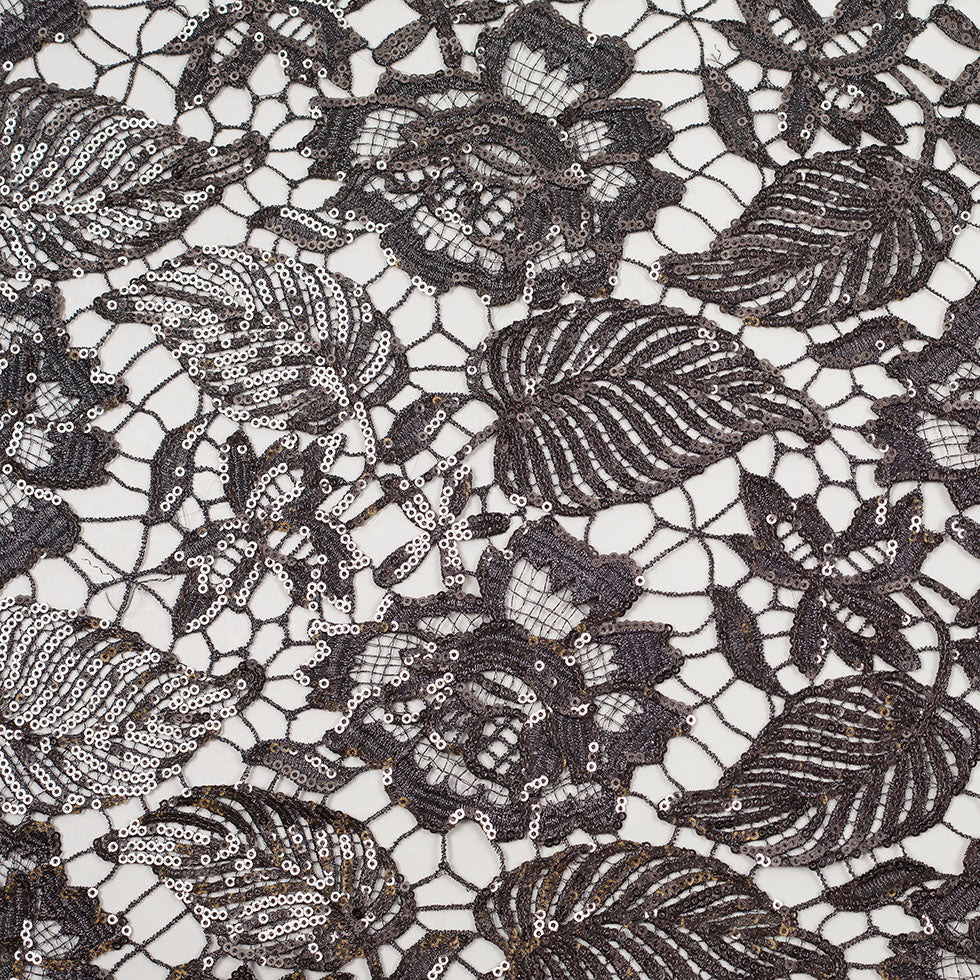 Nine Iron Floral Sequined Guipure Lace