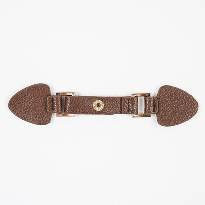 Brown/Gold Faux Leather Snap Closure - Detail