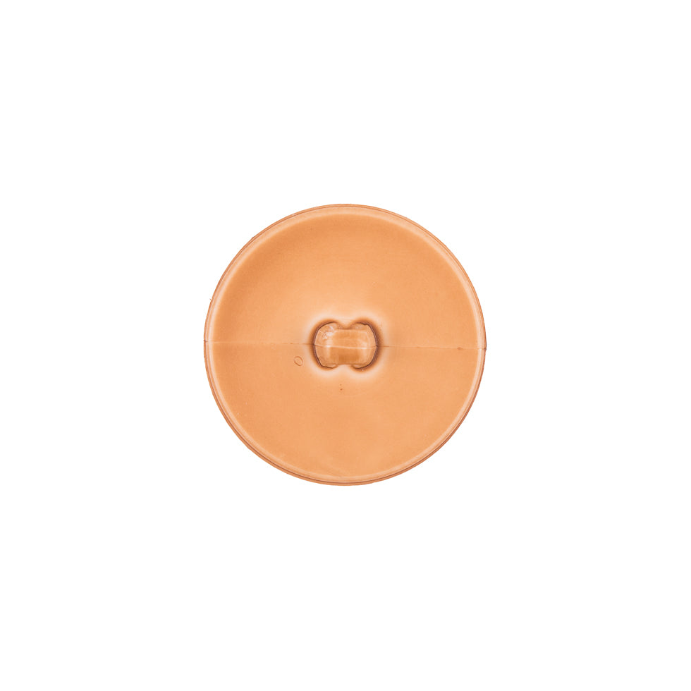 Italian Light Brown Plastic Shank Back Button - 24L/15mm - Detail