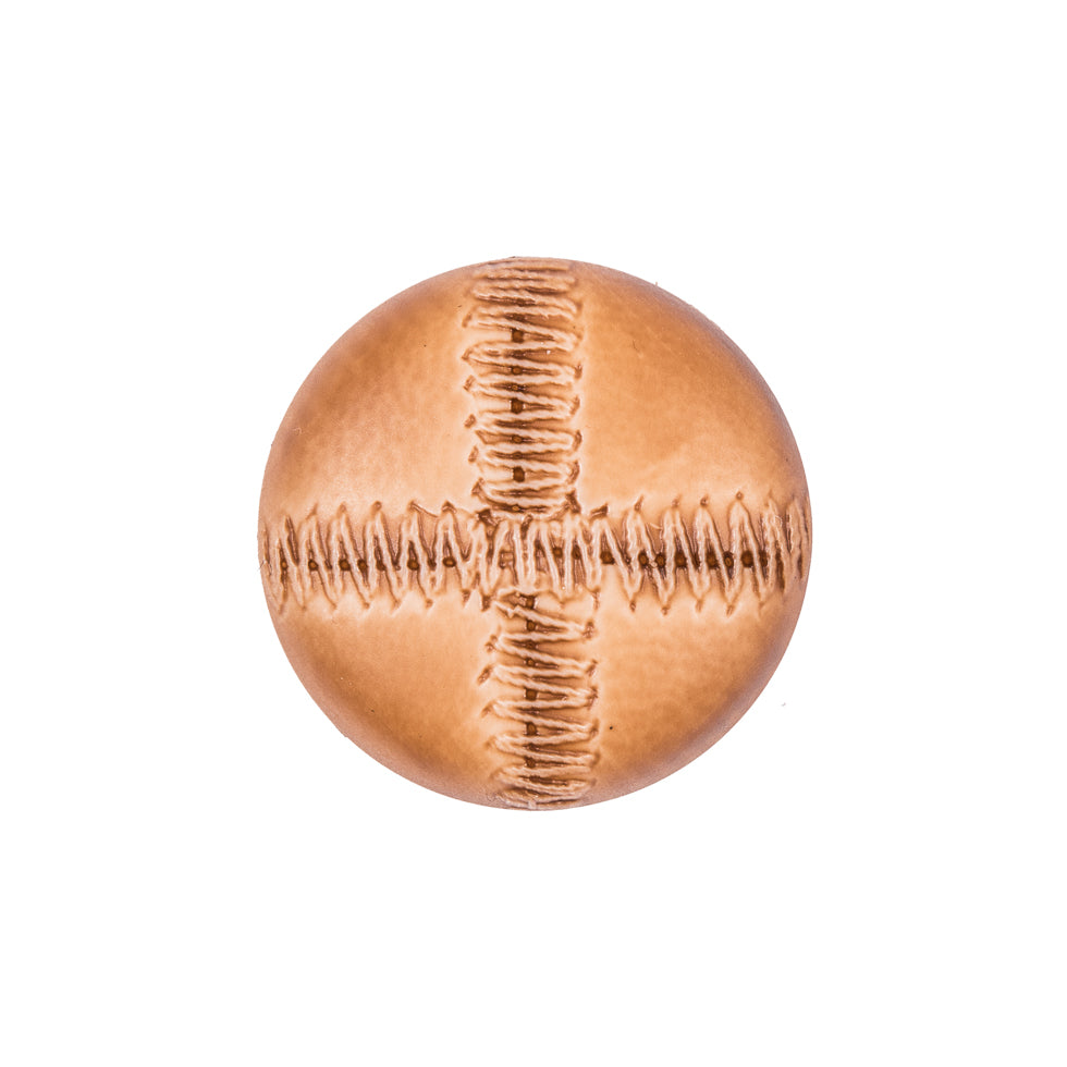 Italian Light Brown Top-Stitched Plastic Shank Back Button - 36L/23mm