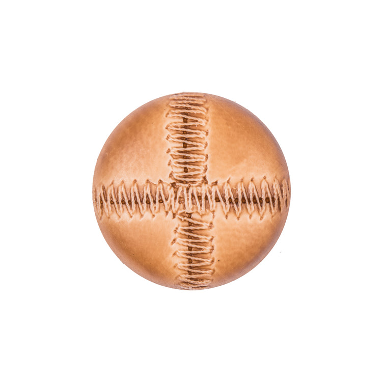 template--26688905969737__main-Italian Light Brown Top-Stitched Plastic Shank Back Button - 36L/23mm