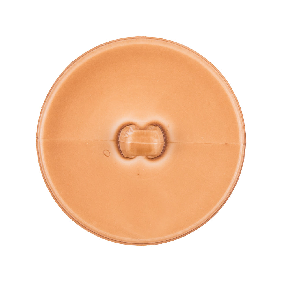 Italian Light Brown Plastic Shank Back Button - 44L/28mm - Detail