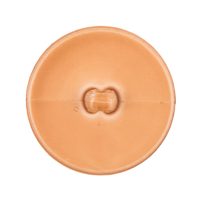 Italian Light Brown Plastic Shank Back Button - 44L/28mm - Detail