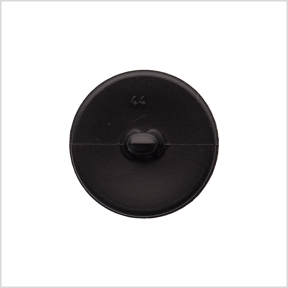 Italian Black Top-Stitched Plastic Shank Back Button - 44L/28mm Detail