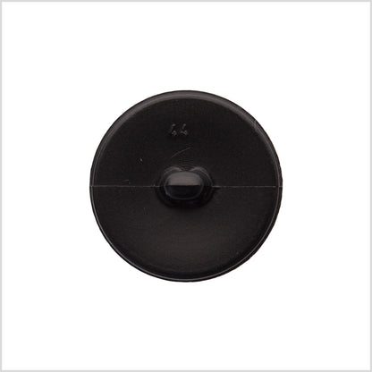 Italian Black Top-Stitched Plastic Shank Back Button - 44L/28mm Detail