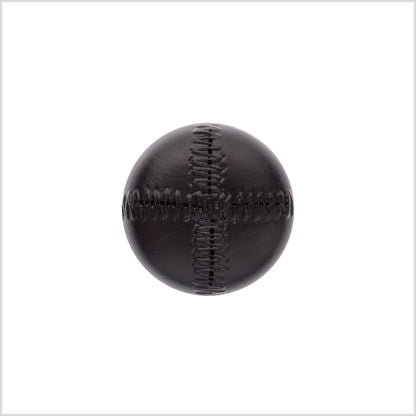 Italian Black Top-Stitched Plastic Button - 36L/23mm