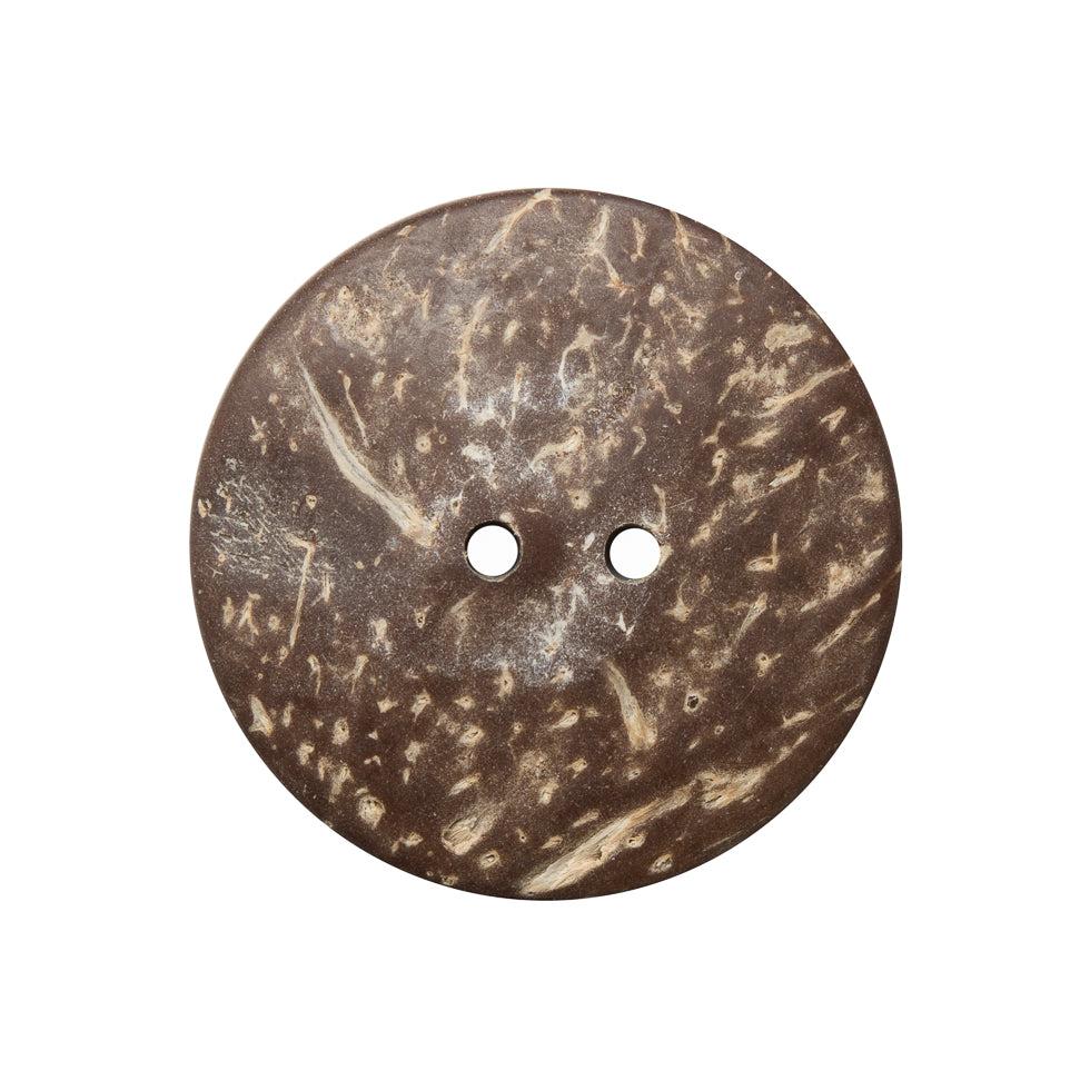 Italian Red/Gray Coconut Button - 40L/25mm - Detail