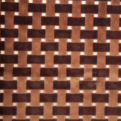 Chocolate Lattice Work Cut Velvet Home Decor Fabric