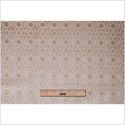 Flax Geometric Pattern Cut Velvet Home Decor Fabric Full