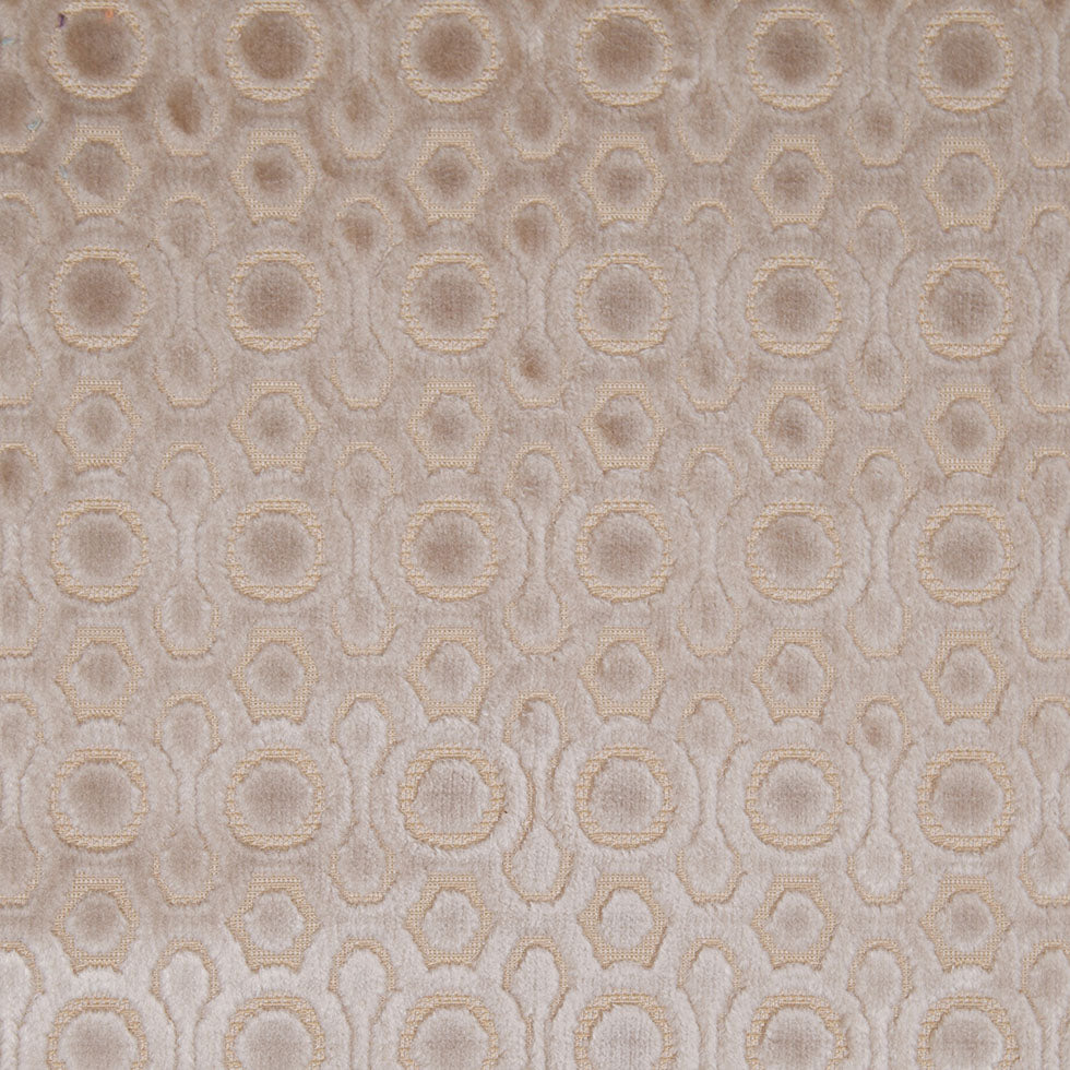 Flax Geometric Pattern Cut Velvet Home Decor Fabric