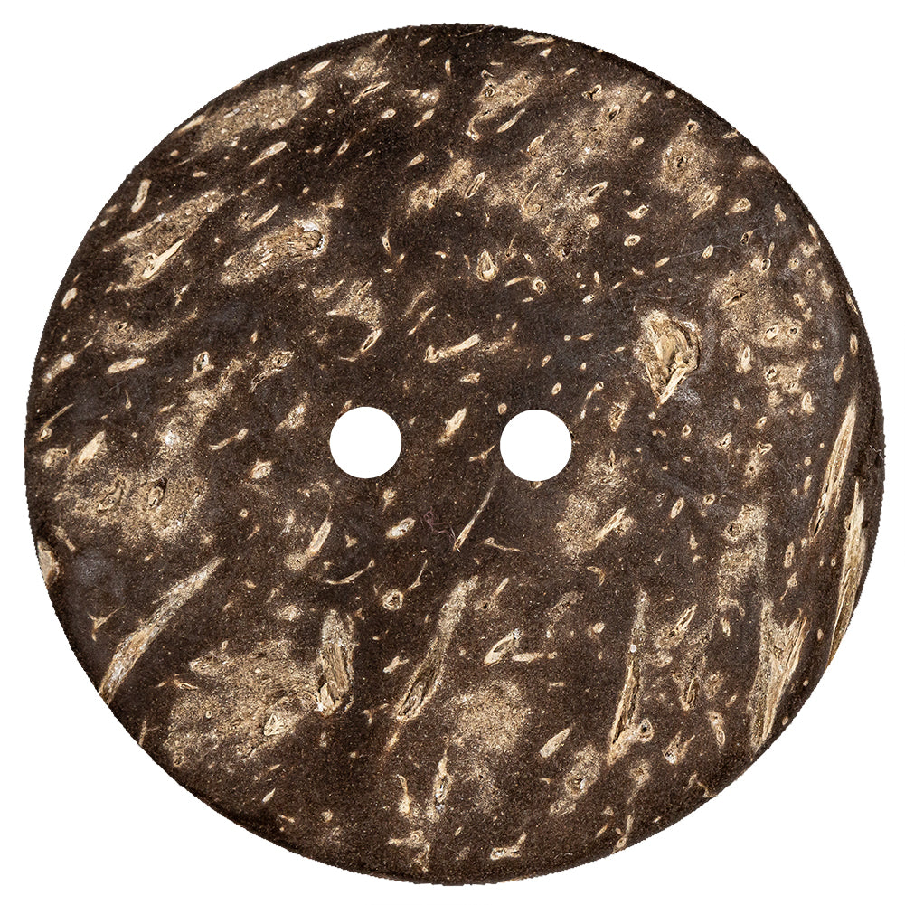 Italian Beige and Gold Swirls Etched Coconut Button - 64L/40.5mm Detail