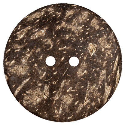 Italian Beige and Gold Swirls Etched Coconut Button - 64L/40.5mm Detail