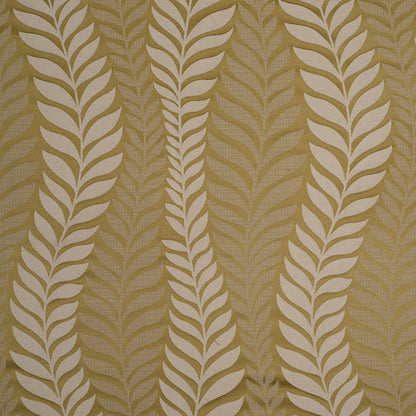 Golden Green Tone-on-Tone Leaves Satin Jacquard