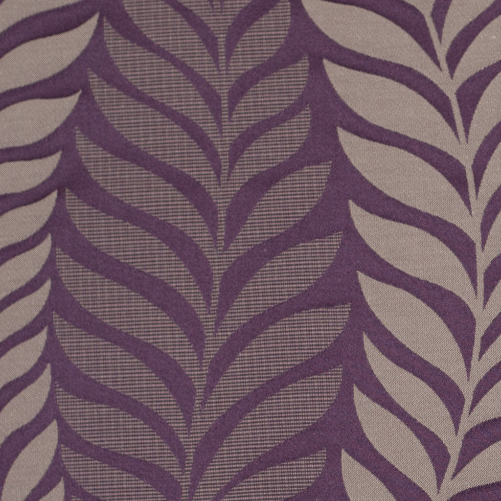 Plum and Taupe Leaves Satin Jacquard Detail