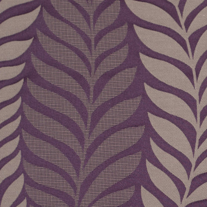 Plum and Taupe Leaves Satin Jacquard Detail