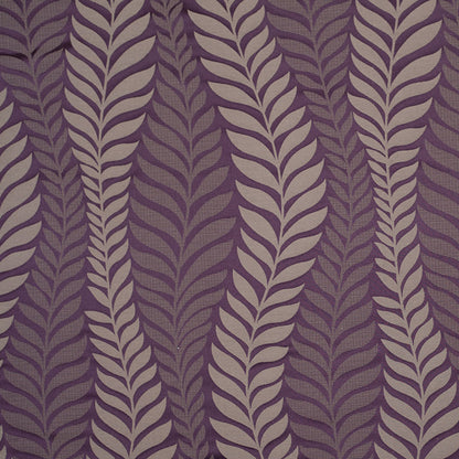 Plum and Taupe Leaves Satin Jacquard