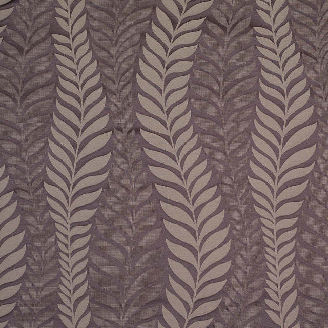 Deep Taupe Tone-on-Tone Leaves Satin Jacquard