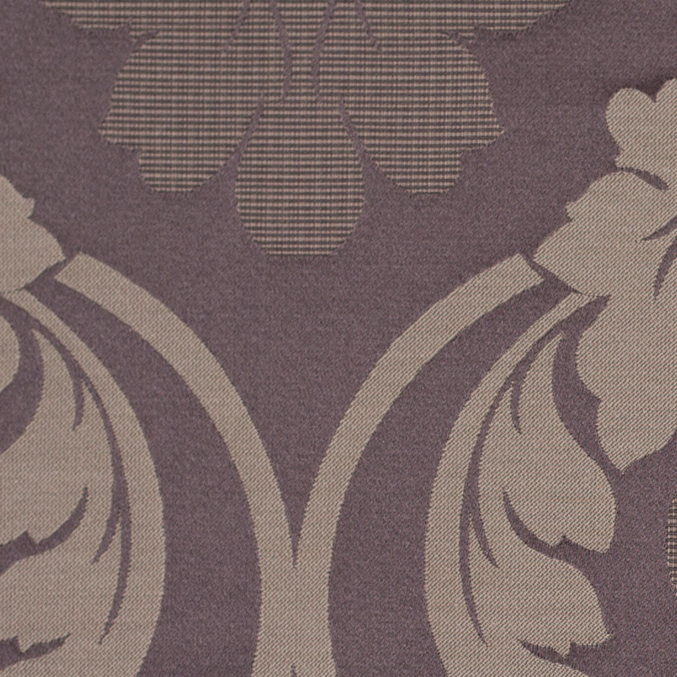 Iron Brown Floral Damask-Pattern Satin Jacquard - Detail