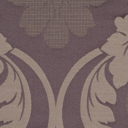 Iron Brown Floral Damask-Pattern Satin Jacquard - Detail