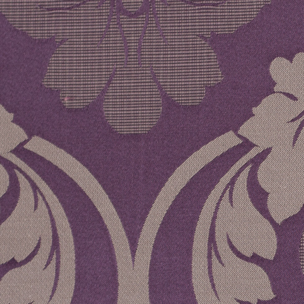 Plum Wine Floral Damask-Pattern Satin Jacquard Detail