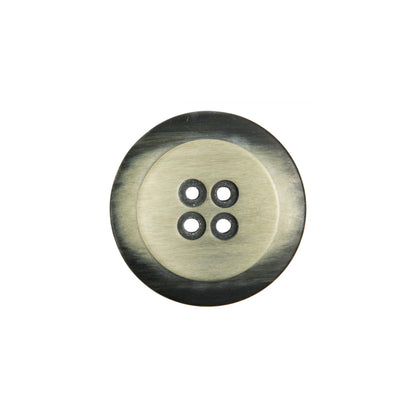 Italian Black/White Plastic Button - 28L/18mm