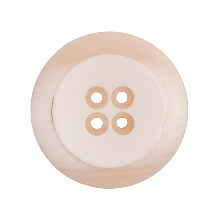 template--25130090922057__main-Plastic 4-Hole Button Made in Italy - 44L/28mm - Ivory Striations Dish Shaped