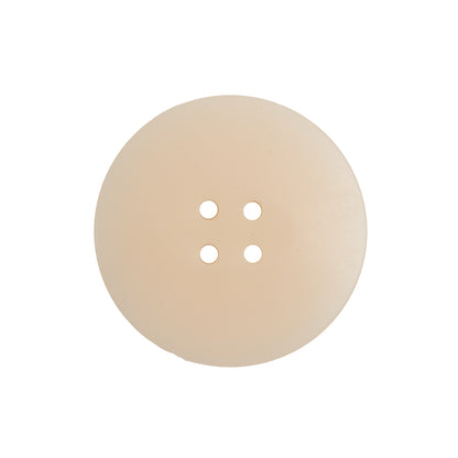 Plastic 4-Hole Button Made in Italy - 36L/23mm - Ivory Striations Dish Shaped Detail