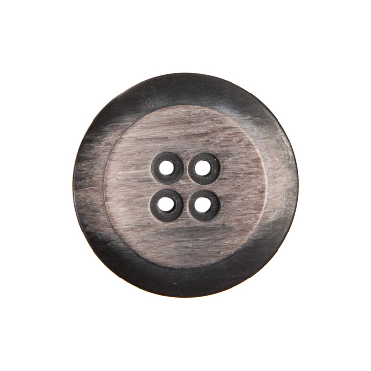 template--26688905969737__main-Plastic 4-Hole Button Made in Italy - 36L/23mm - Taupe and Dark Brown Striations Dish Shaped