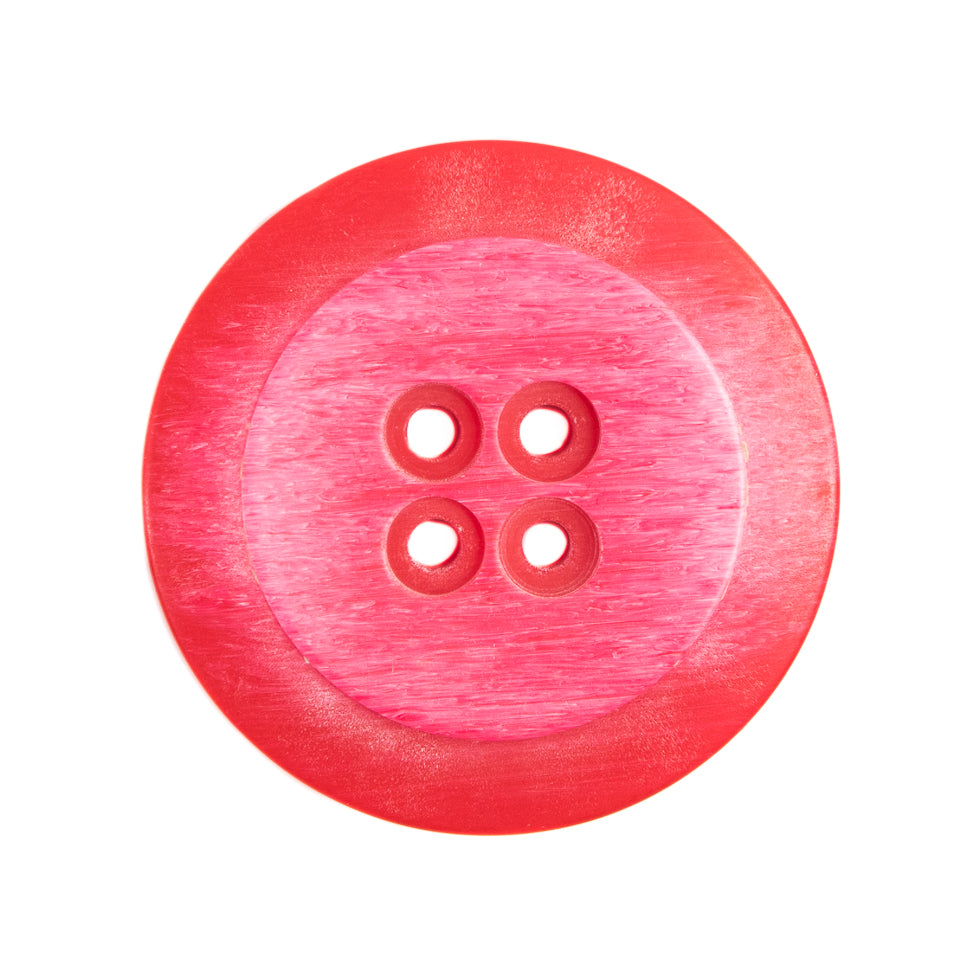 Italian Red Plastic Button - 44L/28mm