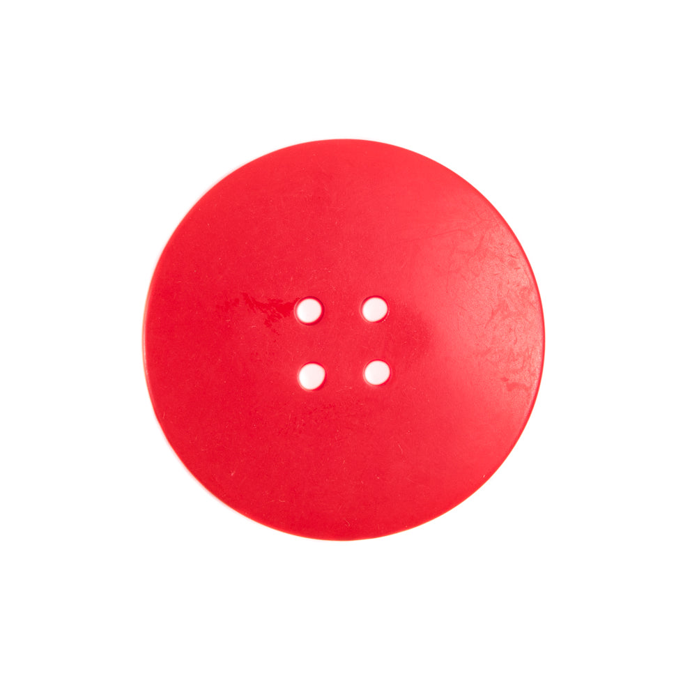 Italian Red Plastic Button - 36L/23mm - Detail