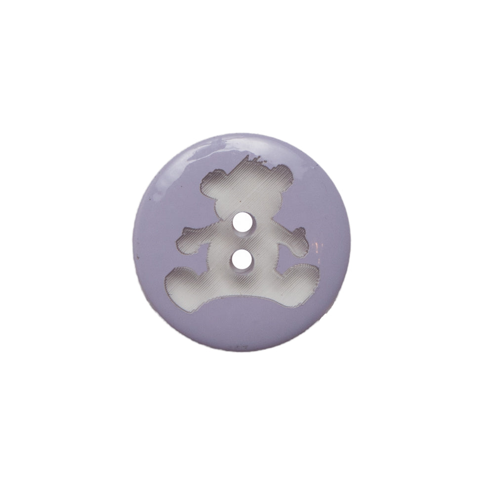 Italian Purple Teddy Bear Plastic Button - 24L/15mm