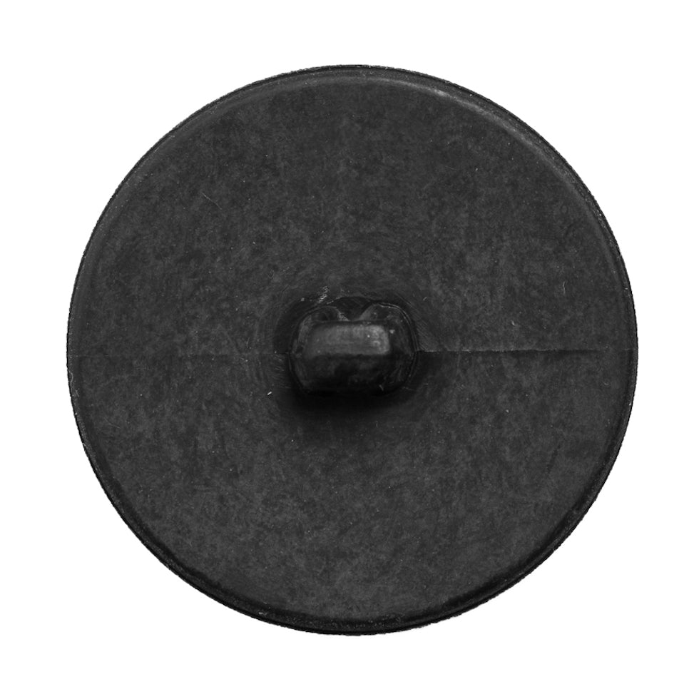 Italian Black Wavy-Textured Plastic Shank Back Button - 54L/34mm Detail
