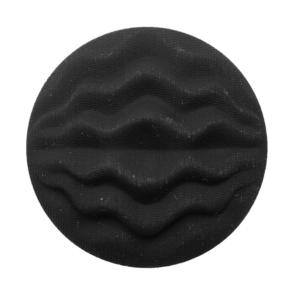 Italian Black Wavy-Textured Plastic Shank Back Button - 54L/34mm