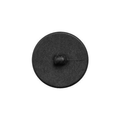 Italian Black Plastic Shank Back Button - 24L/15mm - Detail
