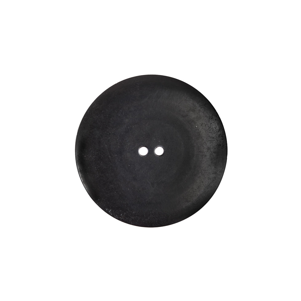 Plastic 2-Hole Button Made in Italy - 36L/23mm - Taupe and Dark Brown Woodgrain with Ovals Detail