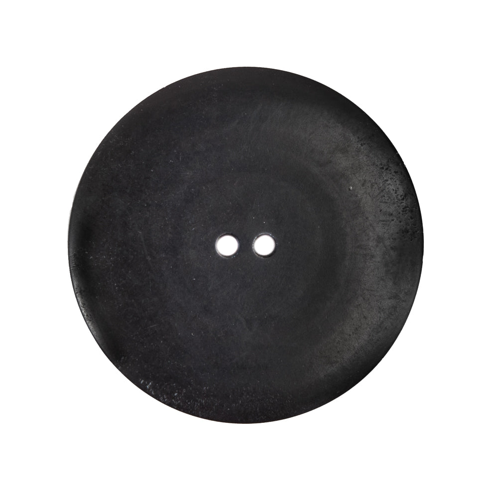 Italian Black/Silver Plastic Button - 44L/28mm - Detail