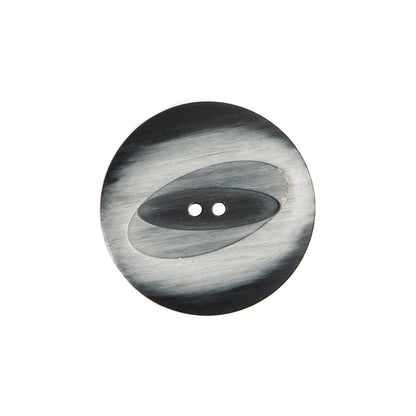 Italian Black/Silver Plastic Button - 36L/23mm