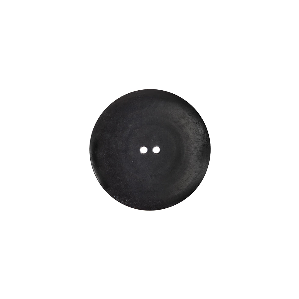 Italian Black/Silver Plastic Button - 28L/18mm - Detail