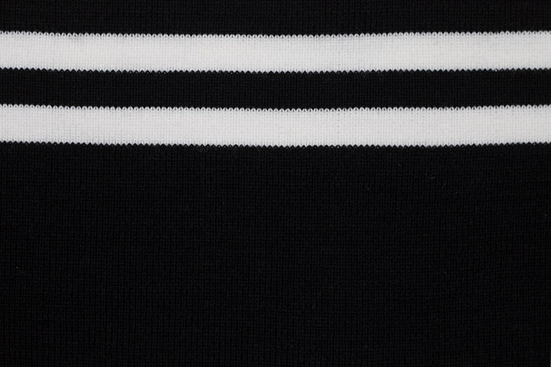 Black Striped Acrylic 7" x 62" Rib Knit Trim