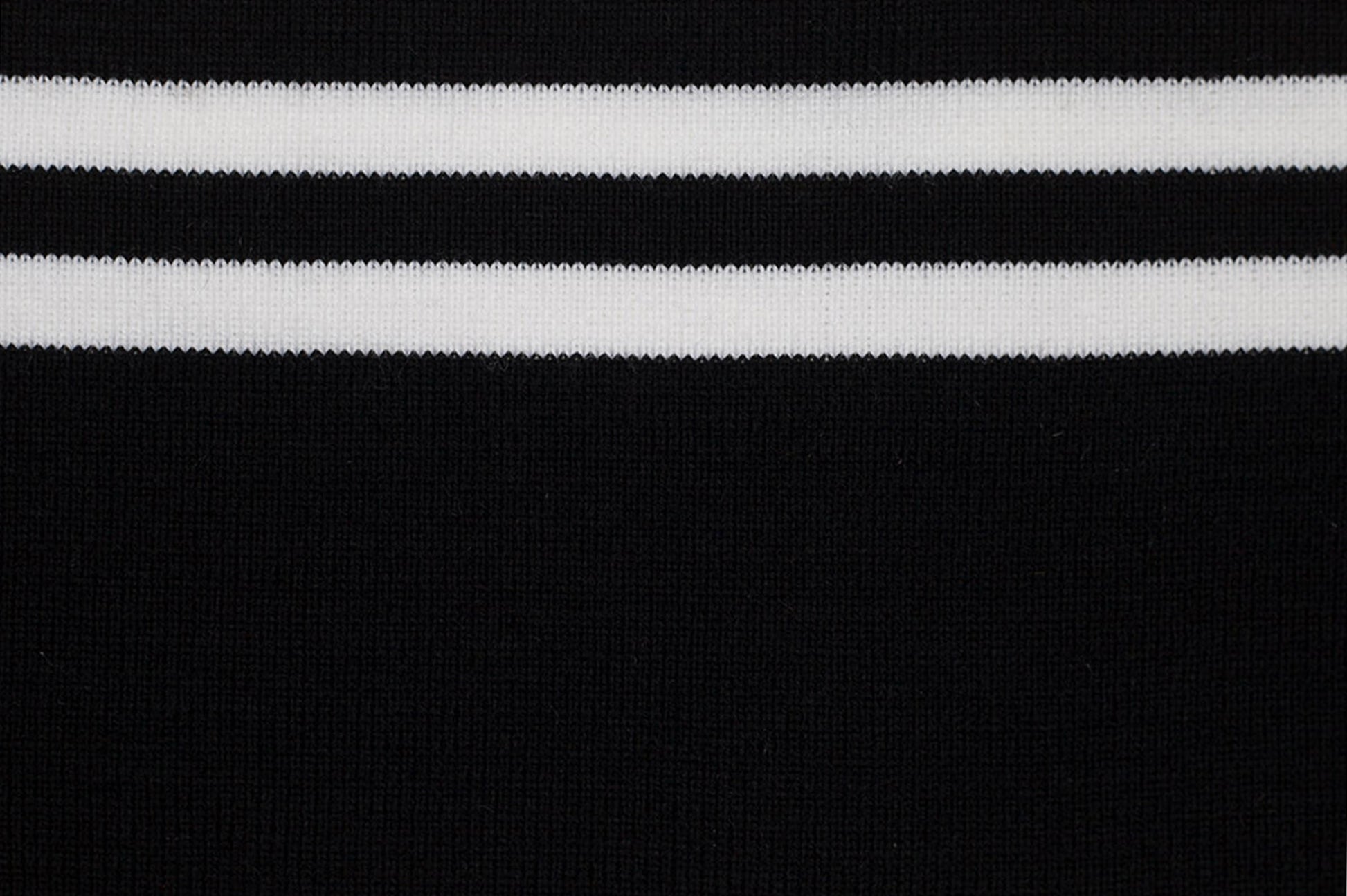 Black Striped Acrylic 7" x 62" Rib Knit Trim