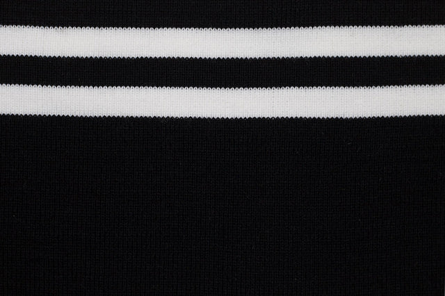 Black Striped Acrylic 7" x 62" Rib Knit Trim