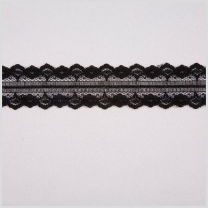 1.125" Black Raschel Lace