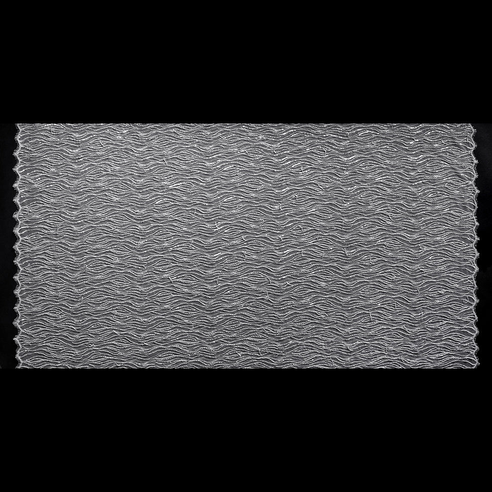 Silver Scallop Edge Beaded and Sequined Lace - Folded