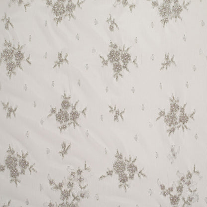 Silver Floral Beaded Lace