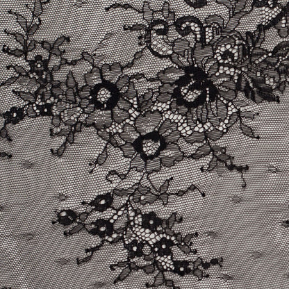 Black Floral Lace Fabric - Full