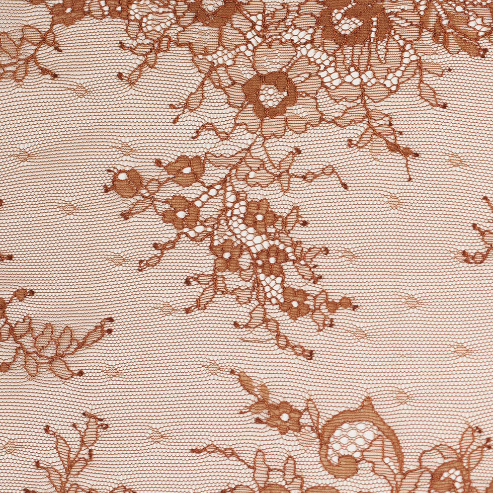 Mocha Floral Lace Fabric - Full