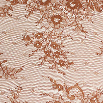 Mocha Floral Lace Fabric - Full