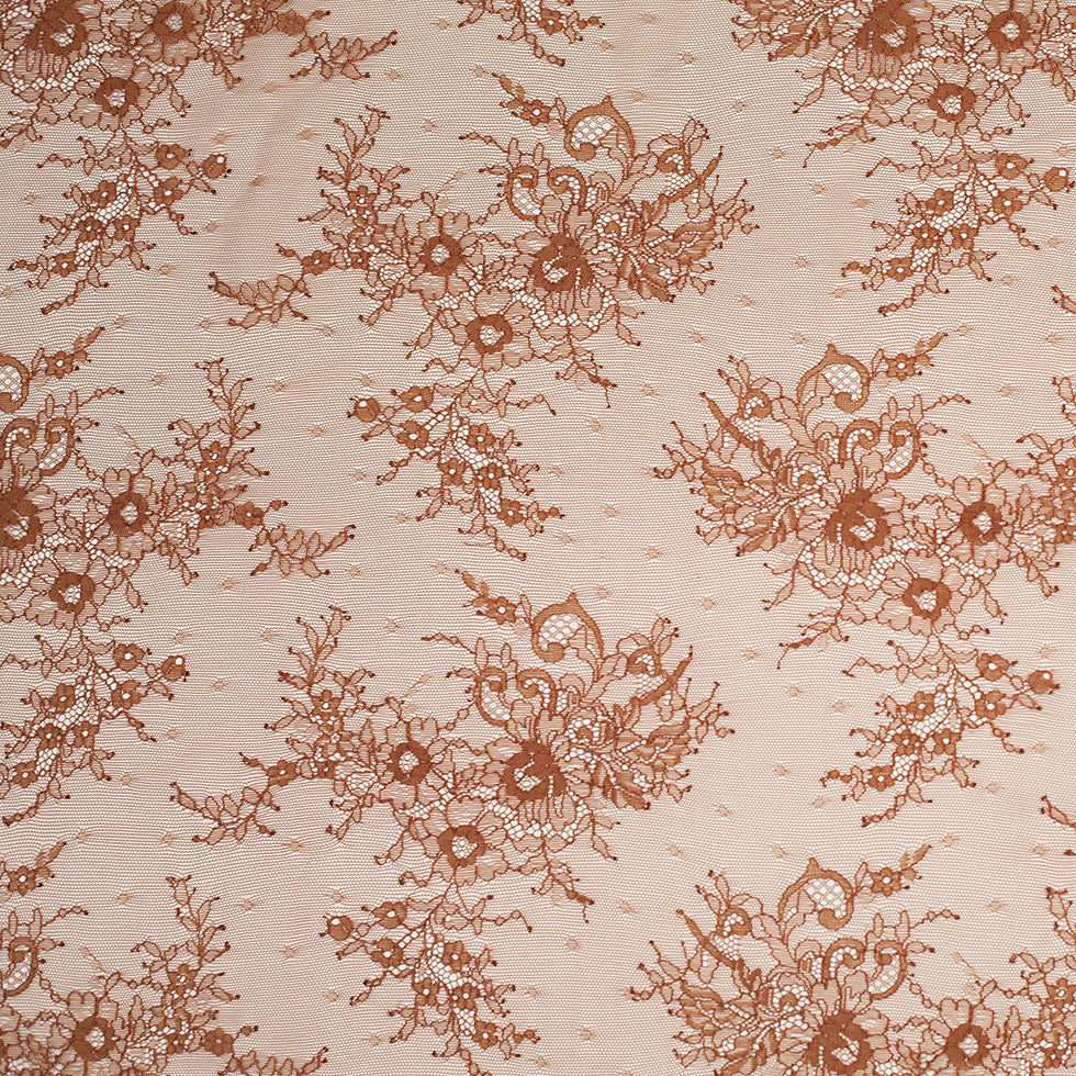 Mocha Floral Lace Fabric
